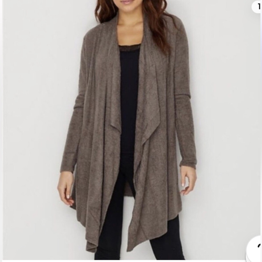 {Barefoot Dreams} Bamboo Chic Lite Open Front Waterfall Cardigan Sweater